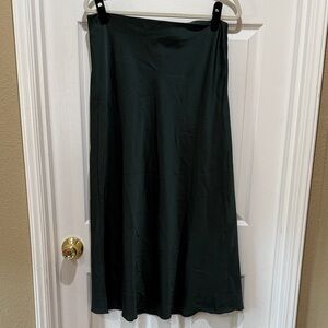 Elodie Forest Green Satin Skirt